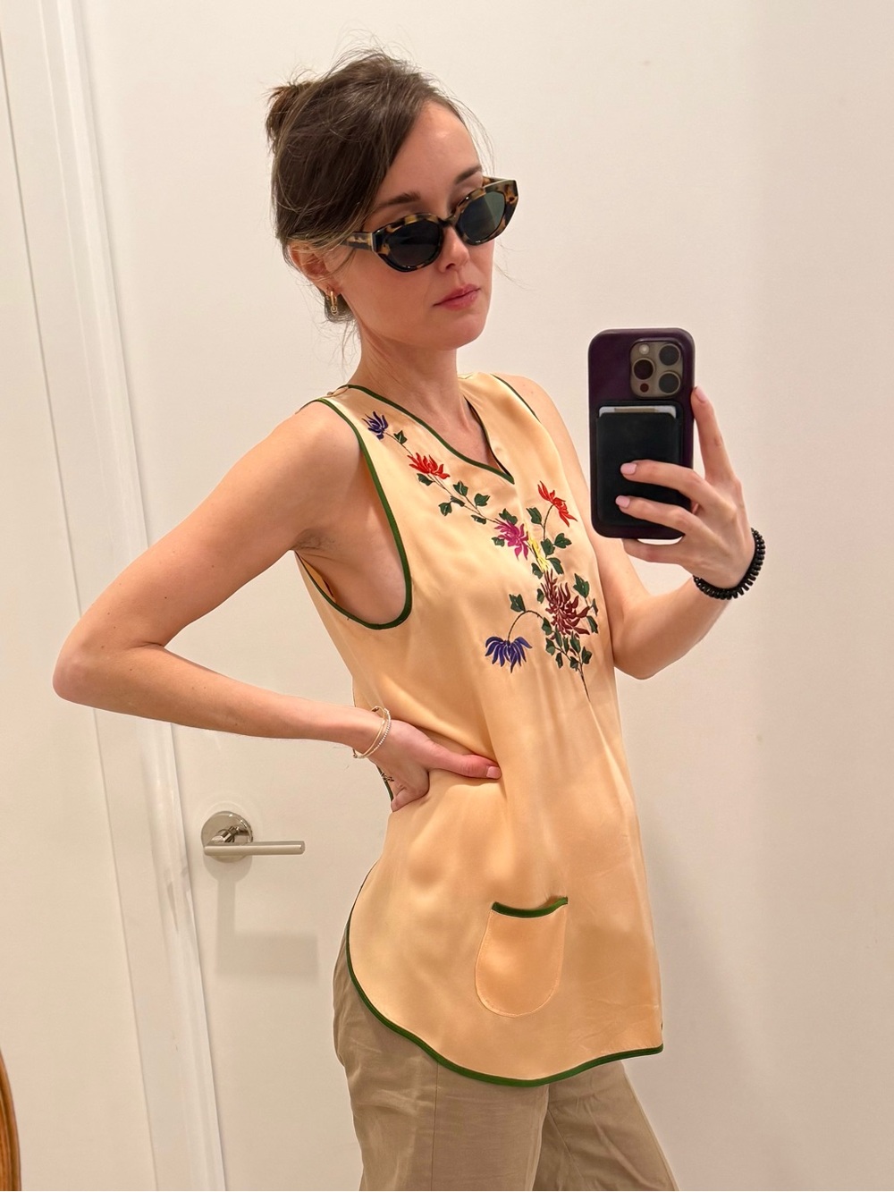 Vintage Jean Paul Gaultier Silk Embroidered Top Y2K Made in Italy Rare IT 42
